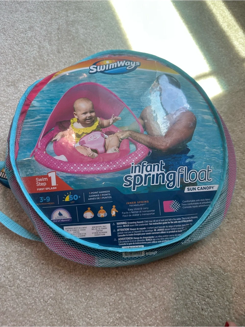 SwimWays Infant SpringFloat Sun Canopy - Pink